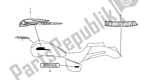 All parts for the Emblem & Mark of the Honda VTX 1800C 2004