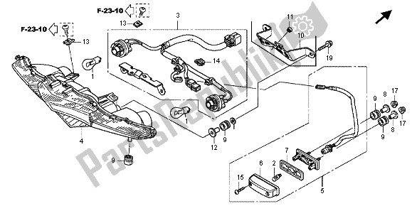 Todas las partes para Luz De La Cola de Honda VFR 1200 FD 2012