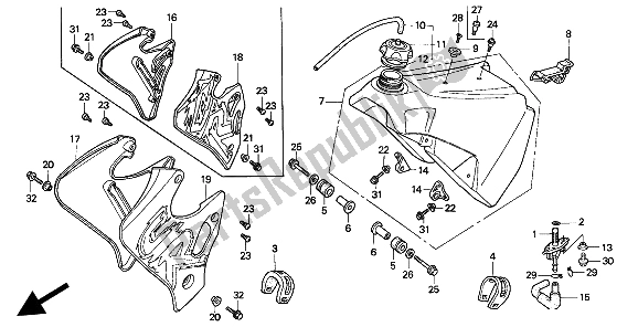 Todas las partes para Depósito De Combustible de Honda CR 125R 1993