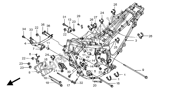 All parts for the Frame Body of the Honda XRV 750 Africa Twin 2000