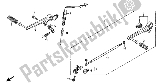 All parts for the Brake Pedal & Change Pedal of the Honda VFR 400R3 1991
