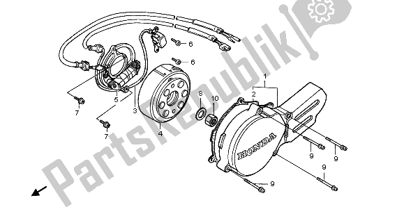 Tutte le parti per il Coperchio Carter Sinistro E Generatore del Honda CR 80R SW 2000