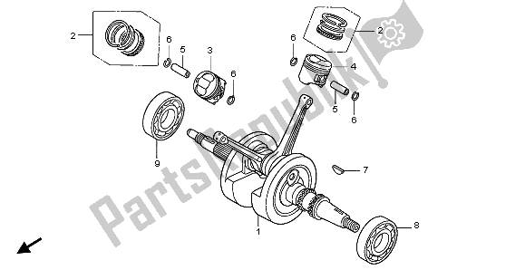 Tutte le parti per il Albero Motore E Pistone del Honda XL 125V 80 KMH 2003