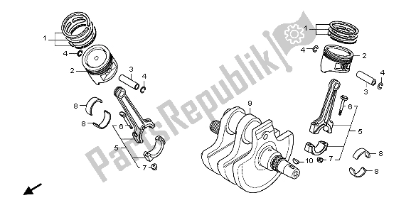 All parts for the Crankshaft of the Honda VT 750C2 2007