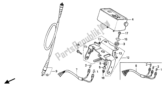 All parts for the Meter of the Honda XR 600R 1986