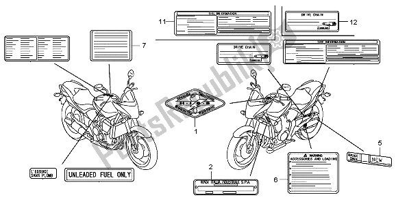 Todas las partes para Etiqueta De Precaución de Honda CB 600 FA Hornet 2009