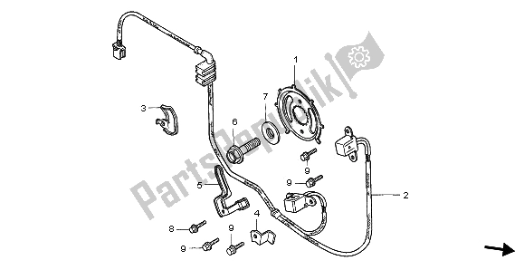 All parts for the Pulse Generator of the Honda VT 1100C2 1996