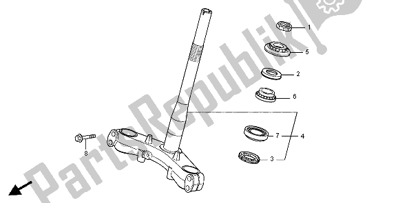 Todas as partes de Haste De Direção do Honda SH 300 AR 2008