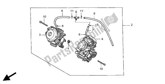 Tutte le parti per il Carburatore (doppio) (assy.) del Honda VT 600C 1997