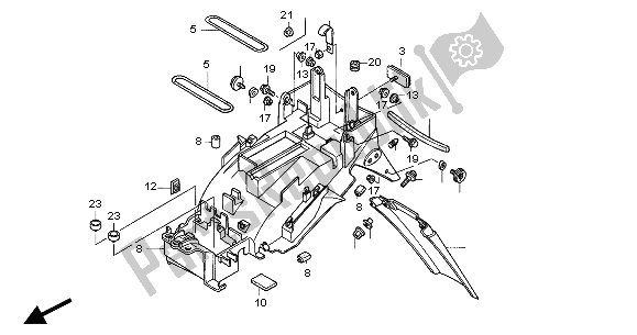 All parts for the Rear Fender of the Honda CBR 1100 XX 2004