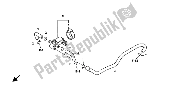 Alle onderdelen voor de Regelklep Voor Luchtinjectie van de Honda CB 600F3A Hornet 2009