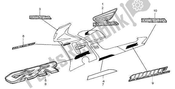 Todas las partes para Raya Y Marca de Honda CBR 1000F 1999