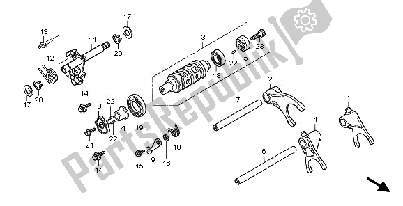 All parts for the Gearshift & Drum of the Honda CBF 1000 TA 2008