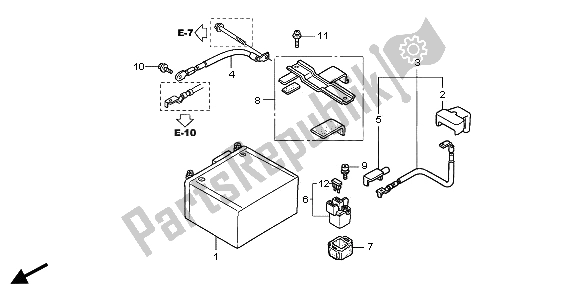 All parts for the Battery of the Honda PES 150 2006