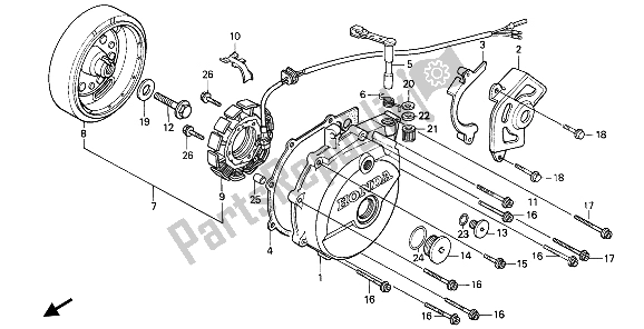 Alle onderdelen voor de Generator van de Honda XR 600R 1992