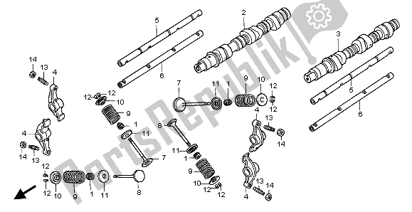 All parts for the Camshaft & Valve of the Honda GL 1500C 1999