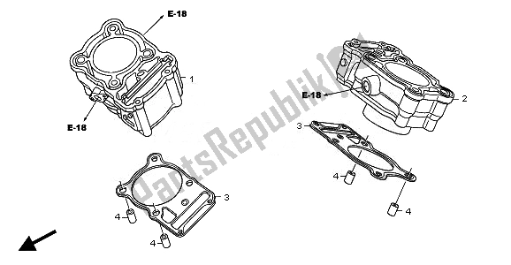All parts for the Cylinder of the Honda XL 700V Transalp 2010