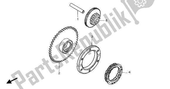 All parts for the Starting Clutch of the Honda CBF 500 2007