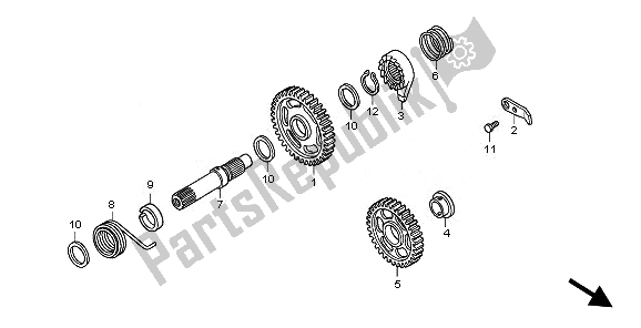 All parts for the Kick Starter Spindle of the Honda CRF 250R 2010