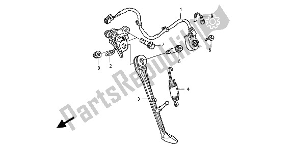 All parts for the Stand of the Honda VFR 1200 FD 2012