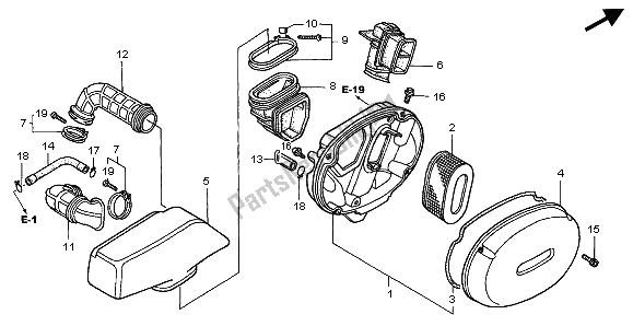 All parts for the Air Cleaner of the Honda VT 750 DC 2002