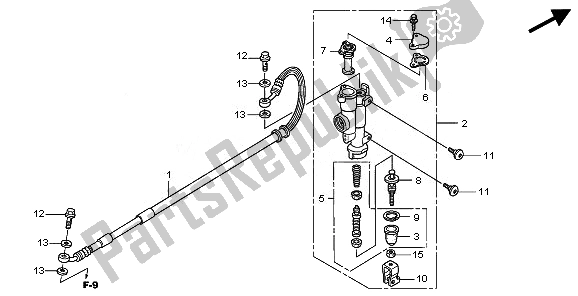 Todas las partes para Rr. Cilindro Maestro Del Freno de Honda CRF 450R 2008