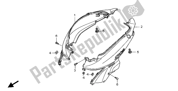 Tutte le parti per il Copertura Del Corpo del Honda SH 150R 2008