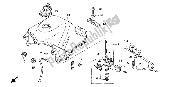 Tutte le parti per il Serbatoio Di Carburante del Honda XL 600V Transalp 1999