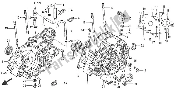 All parts for the Crankcase of the Honda TRX 450R Sportrax 2005