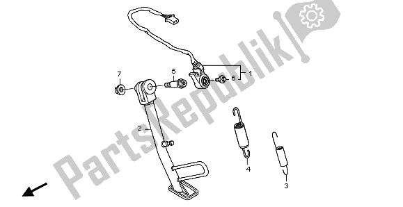 All parts for the Stand of the Honda XL 1000 VA 2007