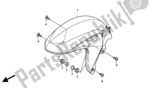 Todas las partes para Guardabarros Delantero de Honda CB 600F Hornet 2005