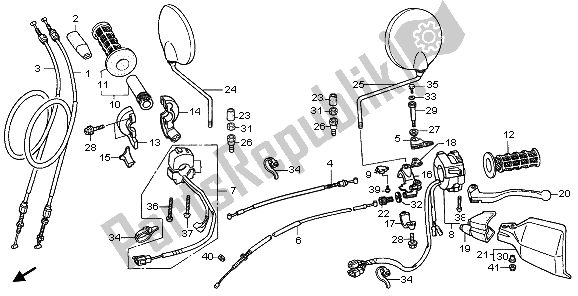 Tutte le parti per il Interruttore E Cavo E Leva del Honda XL 1000V 2006