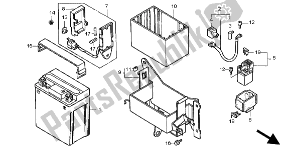 All parts for the Battery of the Honda CMX 250C 1998