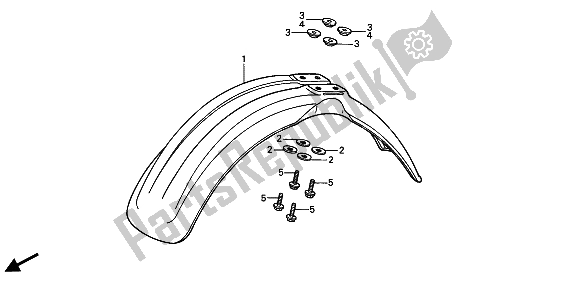 Todas las partes para Guardabarros Delantero de Honda CR 125R 1989