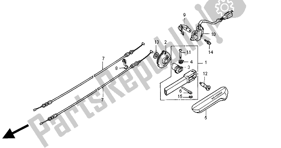 All parts for the Reverse Bar of the Honda GL 1500 SE 2000