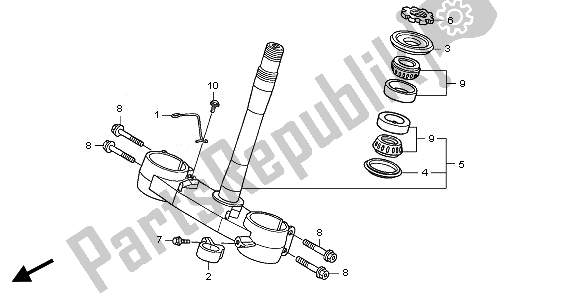 All parts for the Steering Stem of the Honda CRF 250X 2008