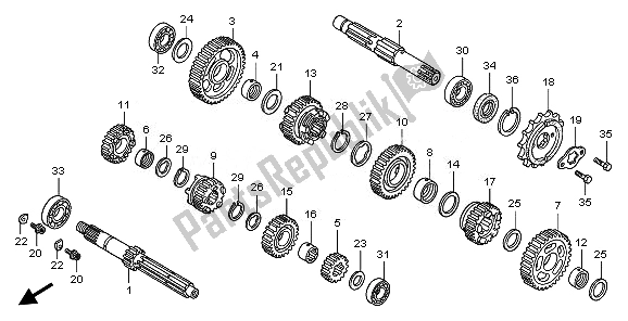 All parts for the Transmission of the Honda XL 125V 2011