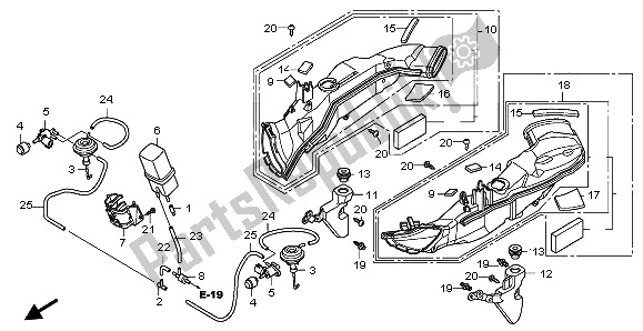 Todas las partes para Válvula Solenoide Del Conducto De Admisión De Aire de Honda CBR 1000 RA 2009