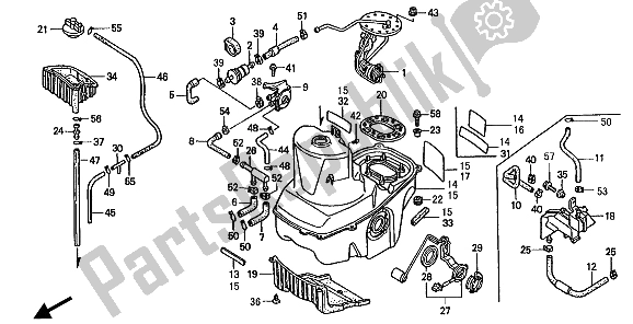 All parts for the Fuel Tank of the Honda ST 1100A 1994