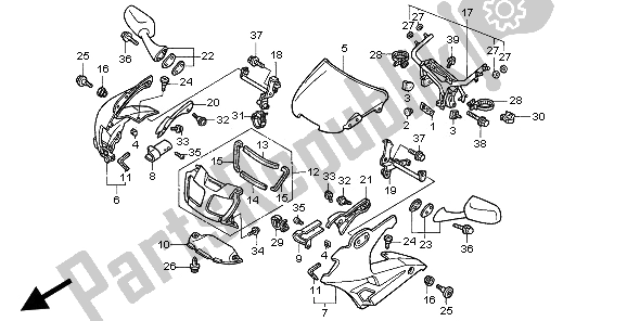 All parts for the Cowl of the Honda VFR 750F 1997