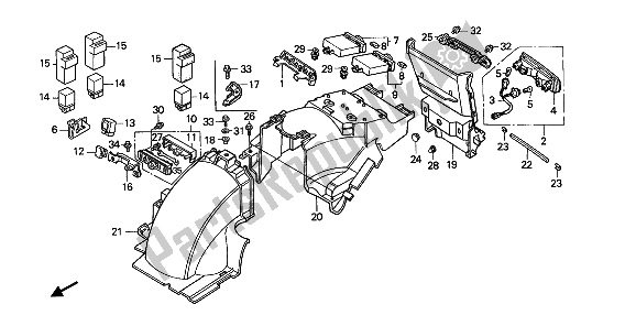 All parts for the Rear Fender of the Honda GL 1500 SE 1992