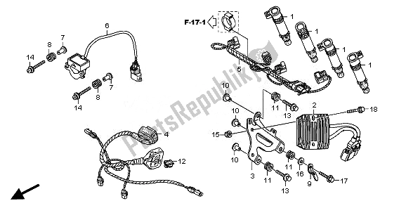 All parts for the Sub Harness of the Honda CBR 600 RA 2011