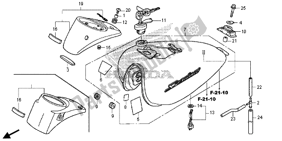 Tutte le parti per il Serbatoio Di Carburante del Honda VT 750C2S 2013