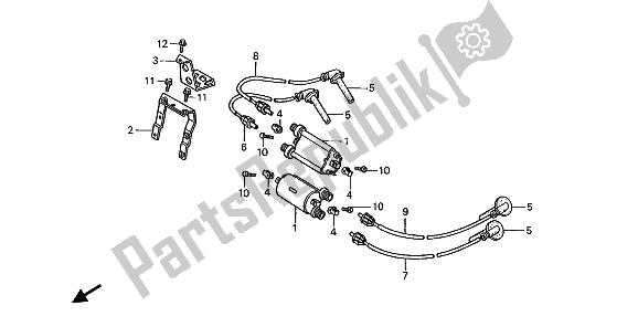 All parts for the Ignition Coil of the Honda ST 1100A 1993