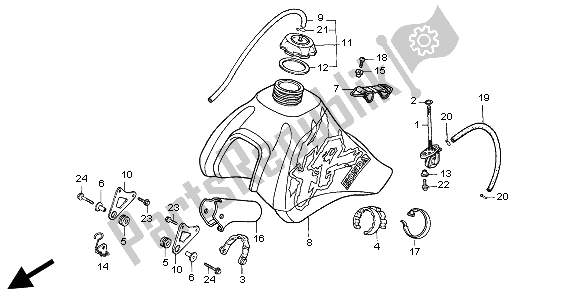 Tutte le parti per il Serbatoio Di Carburante del Honda XR 600R 1995