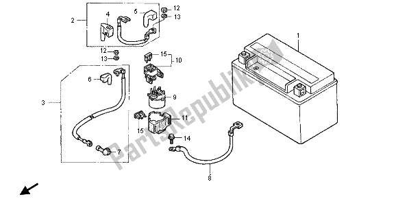All parts for the Battery of the Honda RVF 400R 1996
