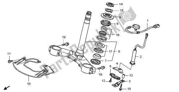 All parts for the Steering Stem of the Honda GL 1800A 2006