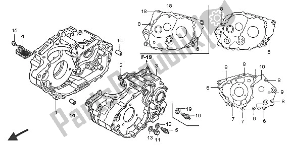 All parts for the Crankcase of the Honda TRX 400 EX Sportrax 2005