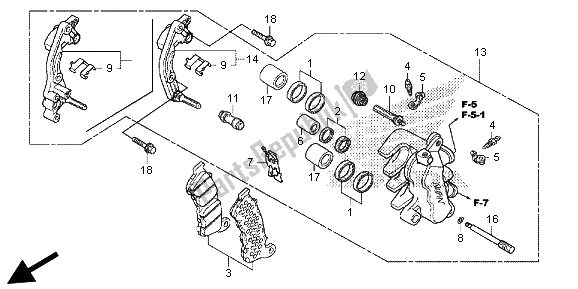 Tutte le parti per il Pinza Freno Anteriore del Honda SH 300R 2013