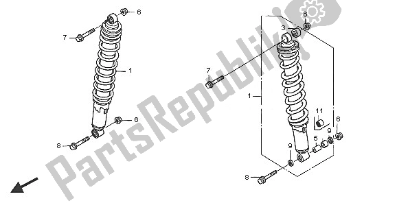 All parts for the Front Cushion of the Honda TRX 400 EX Sportrax 2005